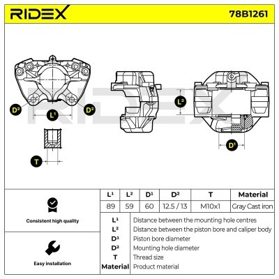 Bremssattel RIDEX 78B1261 78B1261 - foto 5