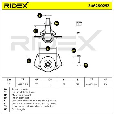 Traggelenk RIDEX 2462S0293 2462S0293 - foto 9