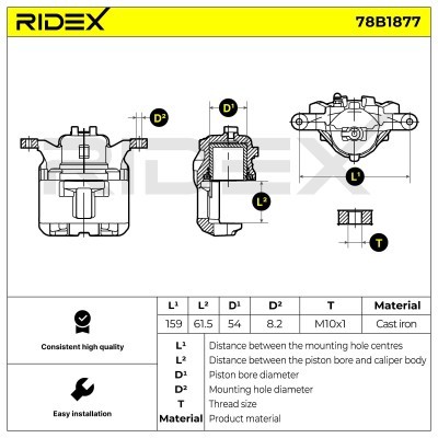 Bremssattel RIDEX 78B1877 78B1877 - foto 3