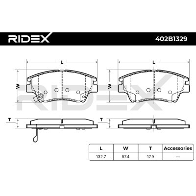 Bremsbeläge Satz RIDEX 402B1329 402B1329 - foto 7