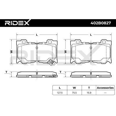 Bremsbeläge Satz RIDEX 402B0827 402B0827 - foto 7