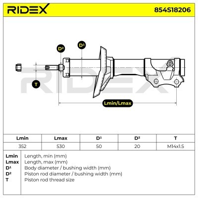 Stoßdämpfer RIDEX 854S18206 854S18206 - foto 8