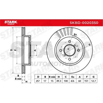 Bremsscheibe Stark SKBD-0020350 SKBD-0020350 - foto 5