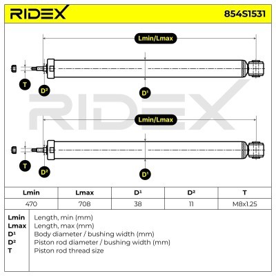 Stoßdämpfer RIDEX 854S1531 854S1531 - foto 5
