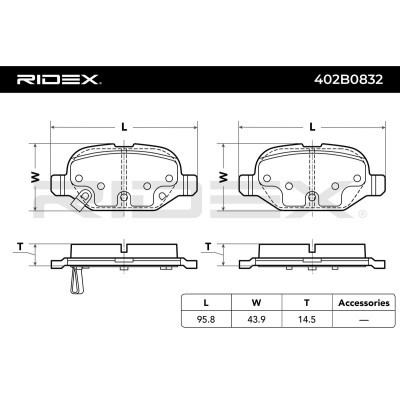 Bremsbeläge Satz RIDEX 402B0832 402B0832 - foto 4