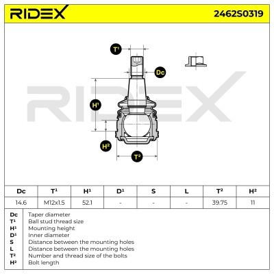 Traggelenk RIDEX 2462S0319 2462S0319 - foto 8