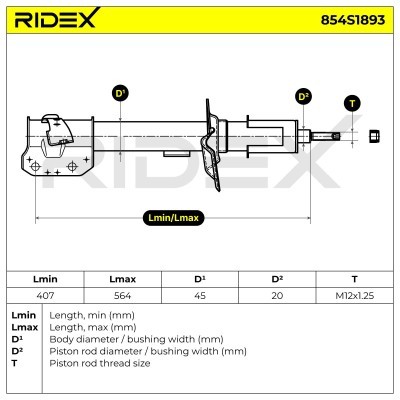 Stoßdämpfer RIDEX 854S1893 854S1893 - foto 6