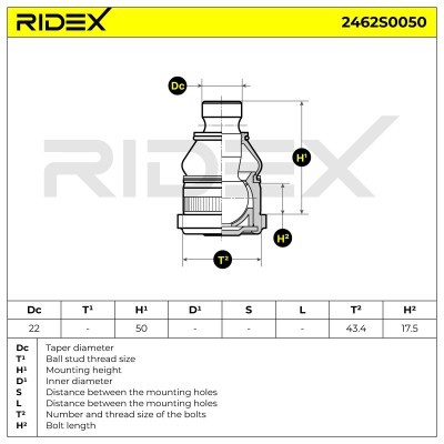 Traggelenk RIDEX 2462S0050 2462S0050 - foto 6