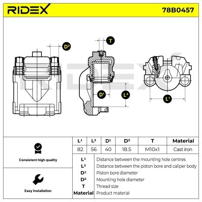 Bremssattel RIDEX 78B0457 78B0457 - foto 6