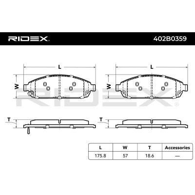 Bremsbeläge Satz RIDEX 402B0359 402B0359 - foto 3
