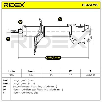 Stoßdämpfer RIDEX 854S1375 854S1375 - foto 6