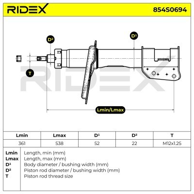 Stoßdämpfer RIDEX 854S0694 854S0694 - foto 5