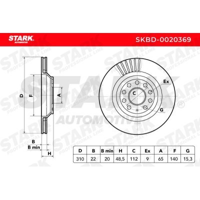 Bremsscheibe Stark SKBD-0020369 SKBD-0020369 - foto 5