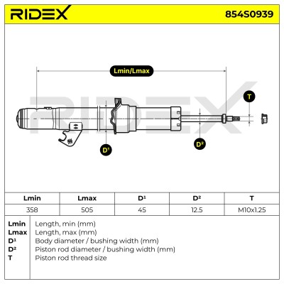 Stoßdämpfer RIDEX 854S0939 854S0939 - foto 5