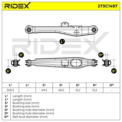 Querlenker RIDEX 273C1487 273C1487 - foto 7