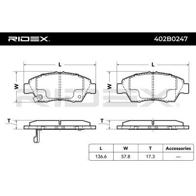 Bremsbeläge Satz RIDEX 402B0247 402B0247 - foto 6