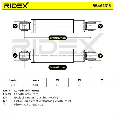 Stoßdämpfer RIDEX 854S2315 854S2315 - foto 5