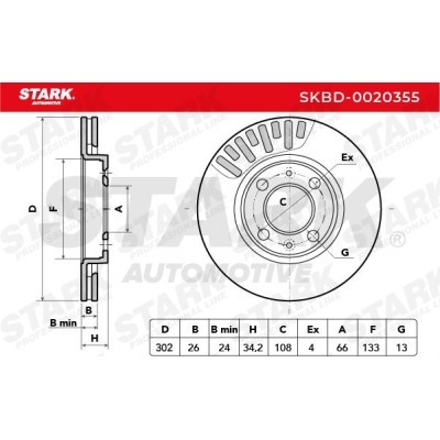 Bremsscheibe Stark SKBD-0020355 SKBD-0020355 - foto 5