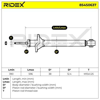 Stoßdämpfer RIDEX 854S0637 854S0637 - foto 8