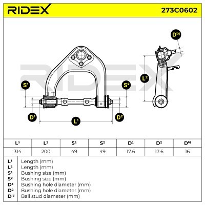 Querlenker RIDEX 273C0602 273C0602 - foto 5