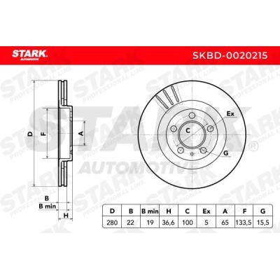 Bremsscheibe Stark SKBD-0020215 SKBD-0020215 - foto 5