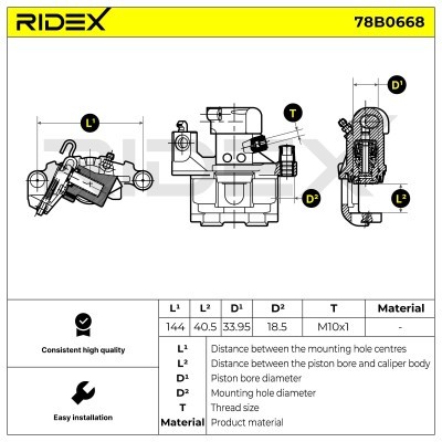 Bremssattel RIDEX 78B0668 78B0668 - foto 5