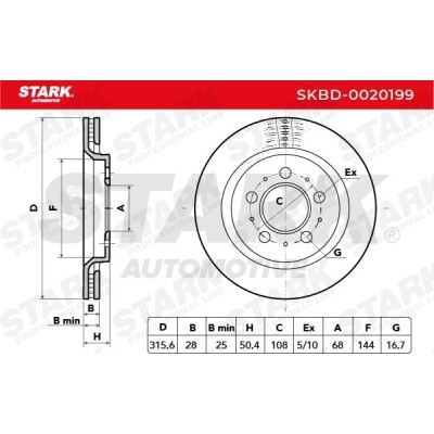Bremsscheibe Stark SKBD-0020199 SKBD-0020199 - foto 5