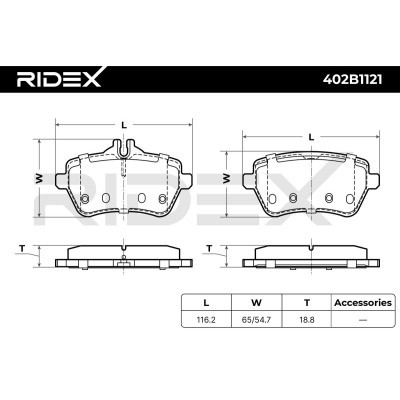 Bremsbeläge Satz RIDEX 402B1121 402B1121 - foto 8