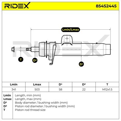 Stoßdämpfer RIDEX 854S2445 854S2445 - foto 8