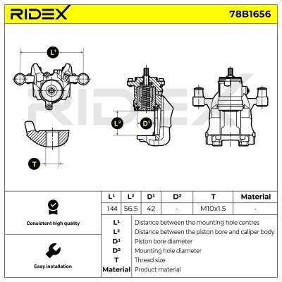 Bremssattel RIDEX 78B1656 78B1656 - foto 6