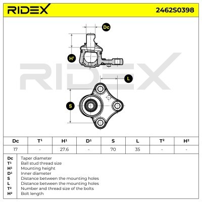 Traggelenk RIDEX 2462S0398 2462S0398 - foto 5