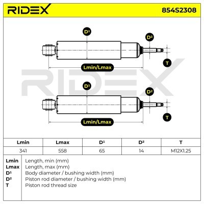 Stoßdämpfer RIDEX 854S2308 854S2308 - foto 7