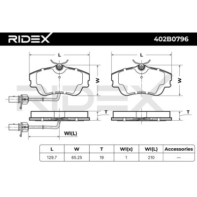Bremsbeläge Satz RIDEX 402B0796 402B0796 - foto 4