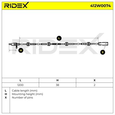 ABS Sensor RIDEX 412W0074 412W0074 - foto 3
