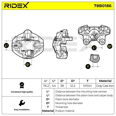 Bremssattel RIDEX 78B0186 78B0186 - foto 7