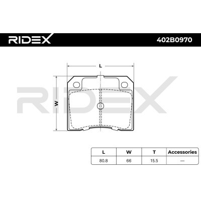 Bremsbeläge Satz RIDEX 402B0970 402B0970 - foto 6