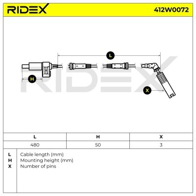 ABS Sensor RIDEX 412W0072 412W0072 - foto 3