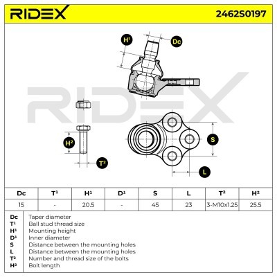 Traggelenk RIDEX 2462S0197 2462S0197 - foto 5