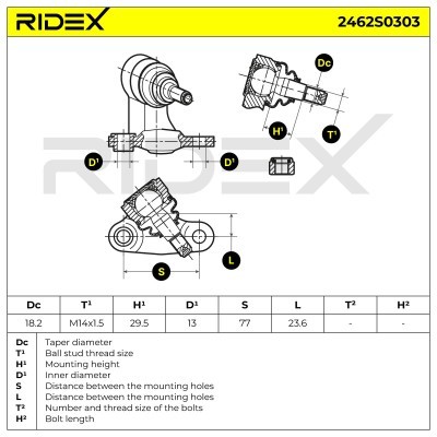 Traggelenk RIDEX 2462S0303 2462S0303 - foto 5