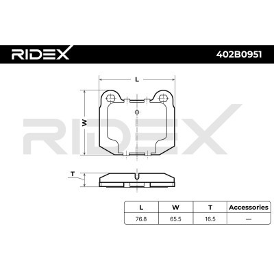 Bremsbeläge Satz RIDEX 402B0951 402B0951 - foto 4