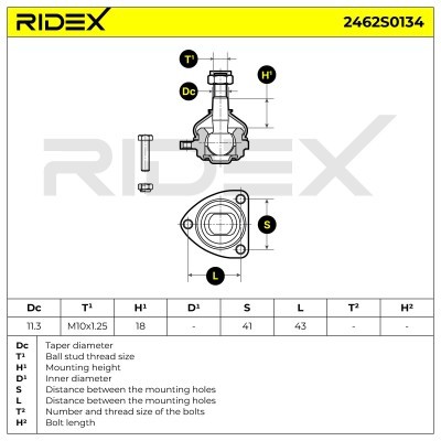 Traggelenk RIDEX 2462S0134 2462S0134 - foto 8