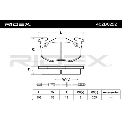 Bremsbeläge Satz RIDEX 402B0292 402B0292 - foto 5