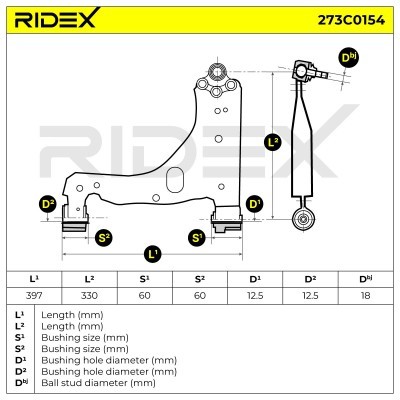 Querlenker RIDEX 273C0154 273C0154 - foto 8