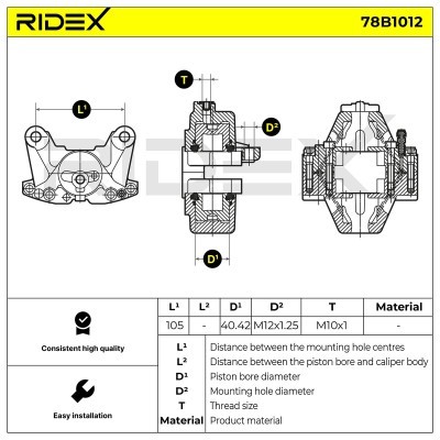 Bremssattel RIDEX 78B1012 78B1012 - foto 5