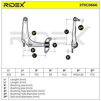 Querlenker RIDEX 273C0666 273C0666 - foto 6