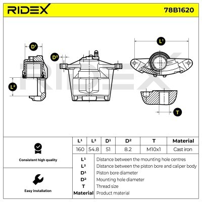 Bremssattel RIDEX 78B1620 78B1620 - foto 7