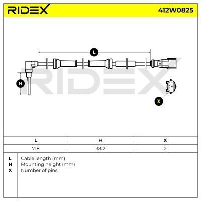 ABS Sensor RIDEX 412W0825 412W0825 - foto 6