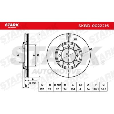 Bremsscheibe Stark SKBD-0022216 SKBD-0022216 - foto 5