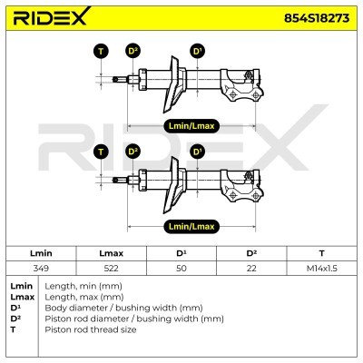 Stoßdämpfer RIDEX 854S18273 854S18273 - foto 8