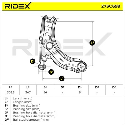 Querlenker RIDEX 273C0699 273C0699 - foto 5